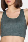 Zelocity Medium Impact Moisture Wicking Sports Bra with Removable Padding - Trekking Green — thumbnail 5